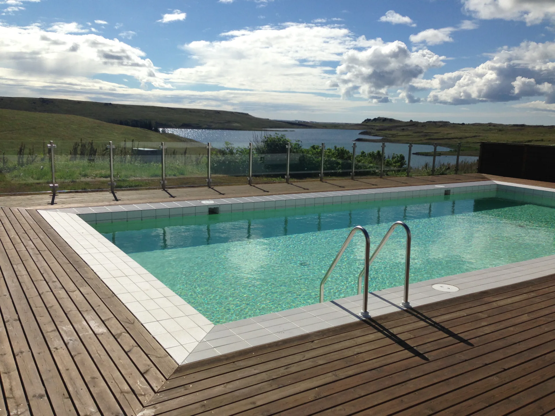 Geothermal pool at dusk